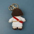 Creative Jesus Design Crochet Keychain For Couple Gift Handmaking Knitted Jesus Doll Keyrings For Bag Pendant Custom Accessories