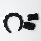 3PCS Stylish Washing Headband Set Wristbands Scrunchies Spa Bubble Headband for Washing Face Makeup Shower Skincare
