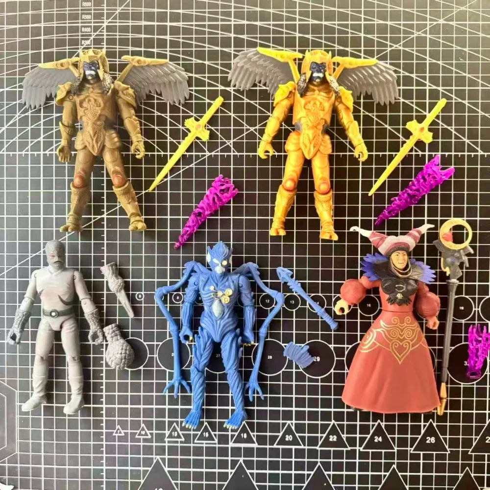 15CM Auto-Morphin Green Black Red BLUE Pink Yellow Ranger Evil Space Alien Goldar Rita Repulsa Putty Patroll Baboo Action Figure