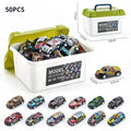 30 - 50PCS Mini Alloy Cars Model Set with Storage Box Diecast Pull-Back Vehicle Toys for Boys, Gift for Christmas, Birthday Gift