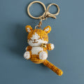 Small Cat Crochet Keychain Handmaking Crochet Cute Kitten Keyrings For Bag Pendant Knitting Animal Doll Keychain For Gift Custom