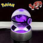 Pokemon 3D Crystal POKE BALL Figure Toys Snivy Dragonair Blastoise Venusaur Milotic Raichu Night Light LED Lamp Base Model Dolls