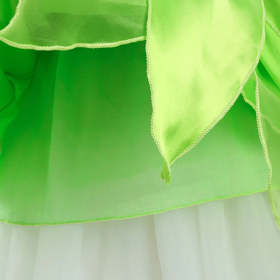 Girls Flower Fairy Dress Up Kids Princess Dress With Wings Halloween Princess Costume Elves Party Tinkerbell Tinker Bell Dress