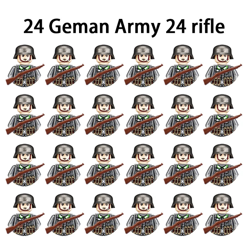 40/set World War II military building blocks National army soldier Character weapon assembly building block Children's toy gifts