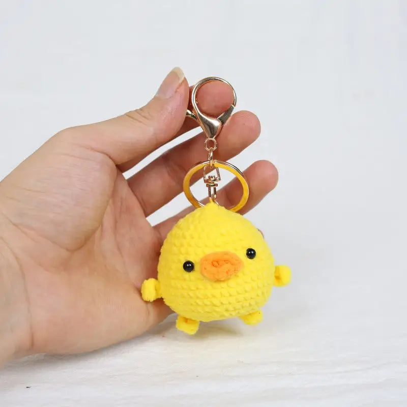 Cute Small Bear Couple Keychains Knitting Cartoon Bear Mini Animal Doll Keyrings Crochet Keychain Wholesale Custom Acceessories