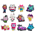 14Pcs/set Gabby's Dollhouse Decoration Anime Shoe Charms Cute Sandals Shoes Accessories PVC Badges for Kids Christmas Gift