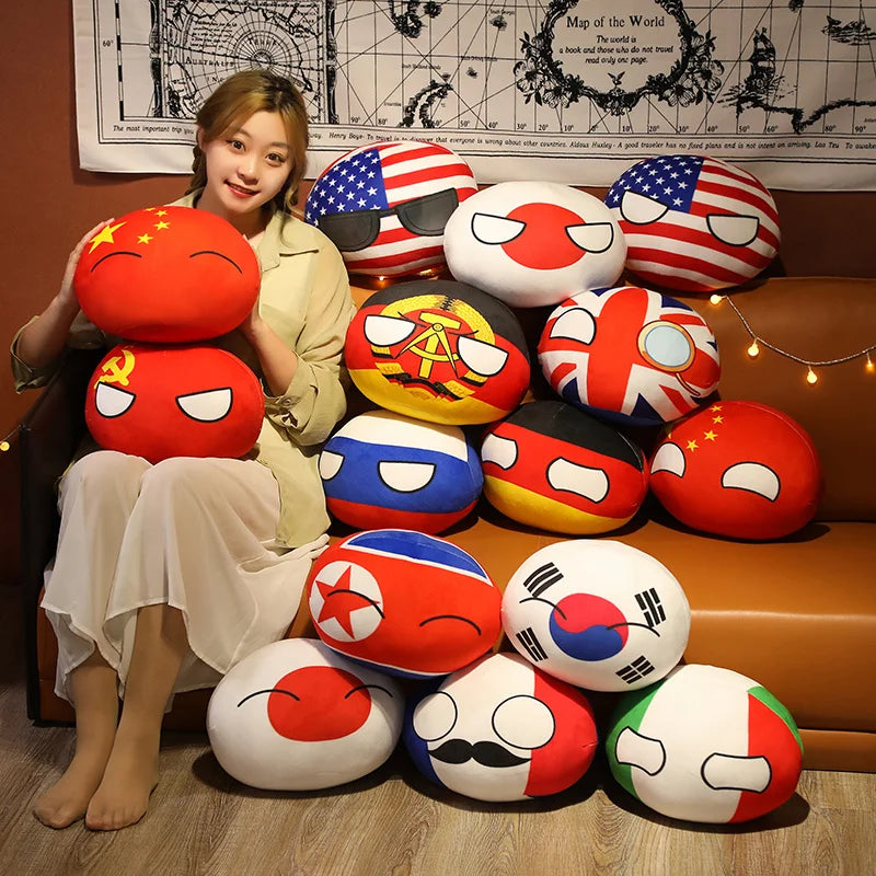 Wholesale Hot 10/30/40cm Polandball Country Ball Toy Plush Pendant Doll Countryball Ussr Usa France Russia Uk Japan Germanyitaly