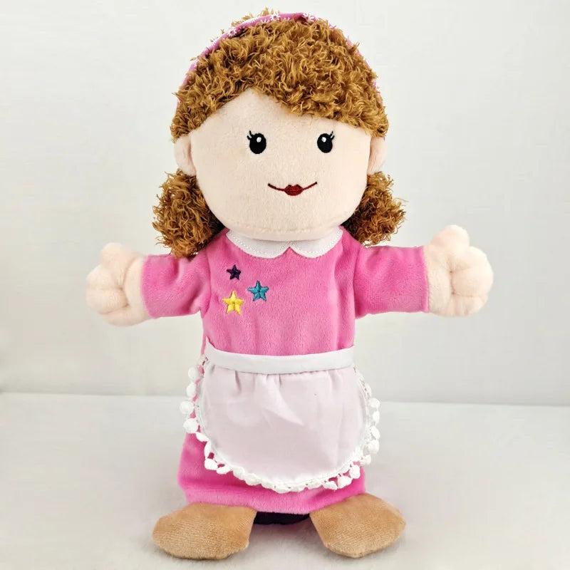 25cm Sweet Family Hand Puppet Dolls Early Education Learning Stuffed Plush Toys Cospaly Hand Finger Puppets for Children Gifts