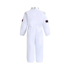 Kids US Astronaut Dressup Costume Deluxe Print Cartoon White Space Suit Bodysuit Halloween Role Play Adventure Gloves Hat Set