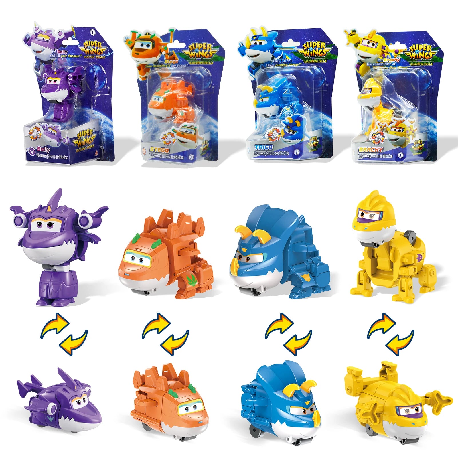 Super Wings Toys, Transformable Toys 2 Inch, Airplane Toy for Kids 3-5 Years Old, 15 Packs Transforming Jet Playset, Real Mobile