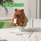 "Cute Capybara Block Figure - Desktop Decor Model with Orange Accessory | Meme Lover's Collectible"