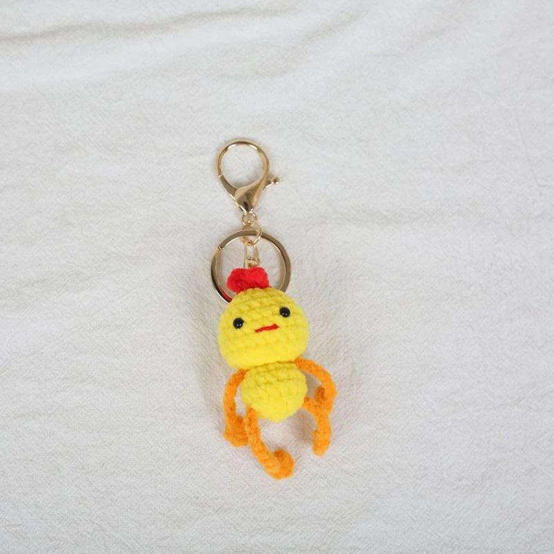 Mini Animal Doll Series Crochet Keychain Knitted Small Rabbit Doll Keyrings Mini Puppy Cute Keychain Wholesale Custom Accessory