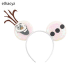 Mickey Cartoon Olaf Headbands for Kids Cute Snowman Ears Hair Accessories Women Elsa Frozen Hairband Girls Cosplay Headwear Gift