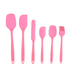 Silicone kitchenware 6-piece set, cream  scraper, spatula, oil brush, size scraper set baking tool，Non-integrated hand