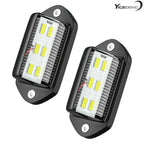 2pcs White LED License Plate Light 12V 24V DC Waterproof 6-SMD License Plate Lamp Taillight For Truck SUV Trailer