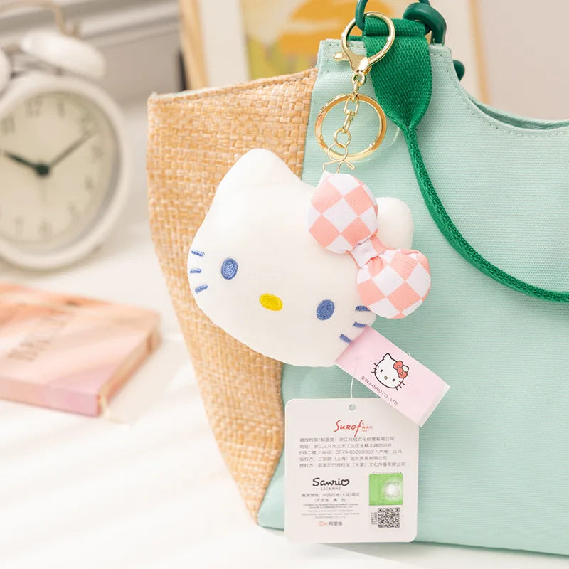 Kawaii Authentic Sanrio Hello Kitty  Kuromi Plush Doll Toys Pendant Cute Plush  Keychain Bag Pendant Christmas Gifts12CM