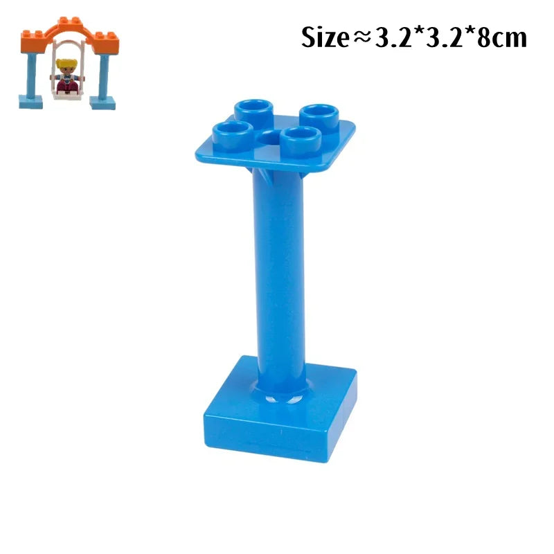 Big Building Blocks Slide Stair Swing Seesaw Ferris Wheel Series Compatible Duploe Large Brick Children Educational Toy Kid Gift