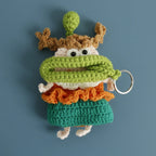 Funny Crochet Keychains Knitting Cute Sausage Mouth Doll Key Holder Knitted Storage Bag Keyrings For Car Keys Wholesale Custom