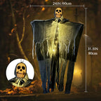 1pcs Halloween Glowing Skull Skeleton Gauze Hanging Ghost Home Outdoor Garden Decoration Halloween Party Horror Ghost Props 2026