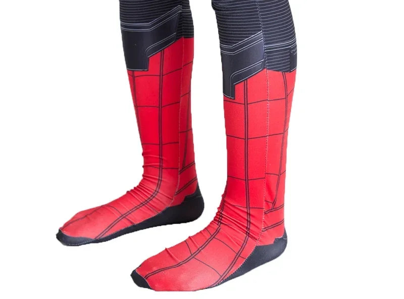 Kids Superhero Spider Costume Spandex Jumpsuit Halloween Cosplay Costumes Bodysuit Kids Head Cover Separation Party Set