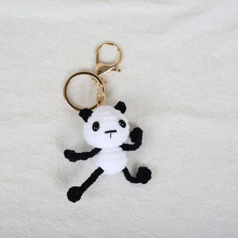 Mini Animal Doll Series Crochet Keychain Knitted Small Rabbit Doll Keyrings Mini Puppy Cute Keychain Wholesale Custom Accessory