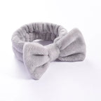 Women Solid Bow Headbands Coral Fleece Makeup Spa Wash Face Turban Head Wrap Girls Hair Towel Accessories Head Band Hairbands