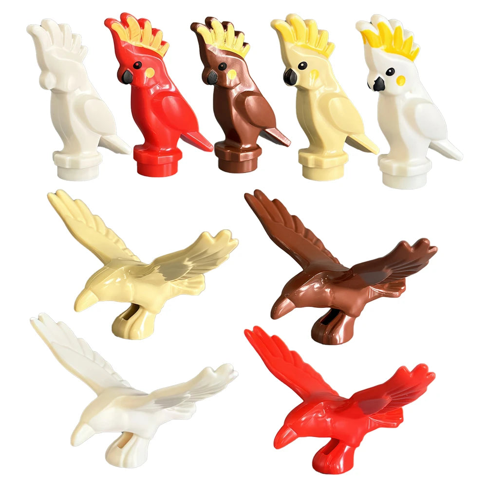 MOC Animal Scene Building Blocks Zoo Ducks Cat Dog Penguin Eagle Dove Wolf Bear Deer Shark Snake Mice Sheep DIY Toys Bricks K055