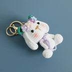 Cute Rabbit Doll Crochet Keyrings Handmaking Knitting Rabbit Keychains Cartoon Carrot Rabbit Keyrings Pendant Custom Accessories