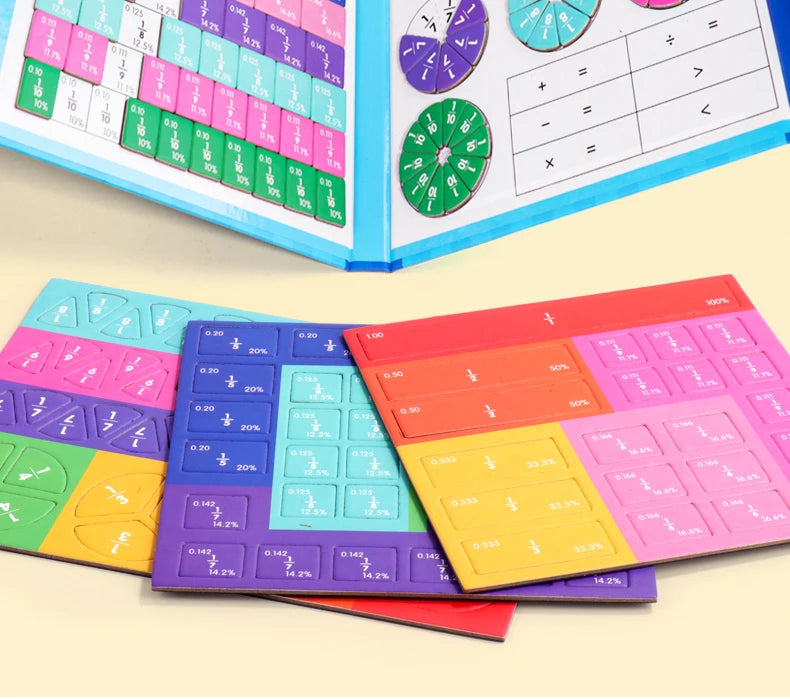 Magnetic Fraction Puzzles for Math Mastery Montessori Enlightenment with Fun Arithmetic Teaching Aid Cognitive Educational Toys