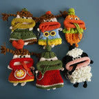 Cute Fruit Series Sausage Mouth Doll Crochet Keychains Custom Knitting Bag For Car Keys Holder Funny Doll Bag For Keys Storage