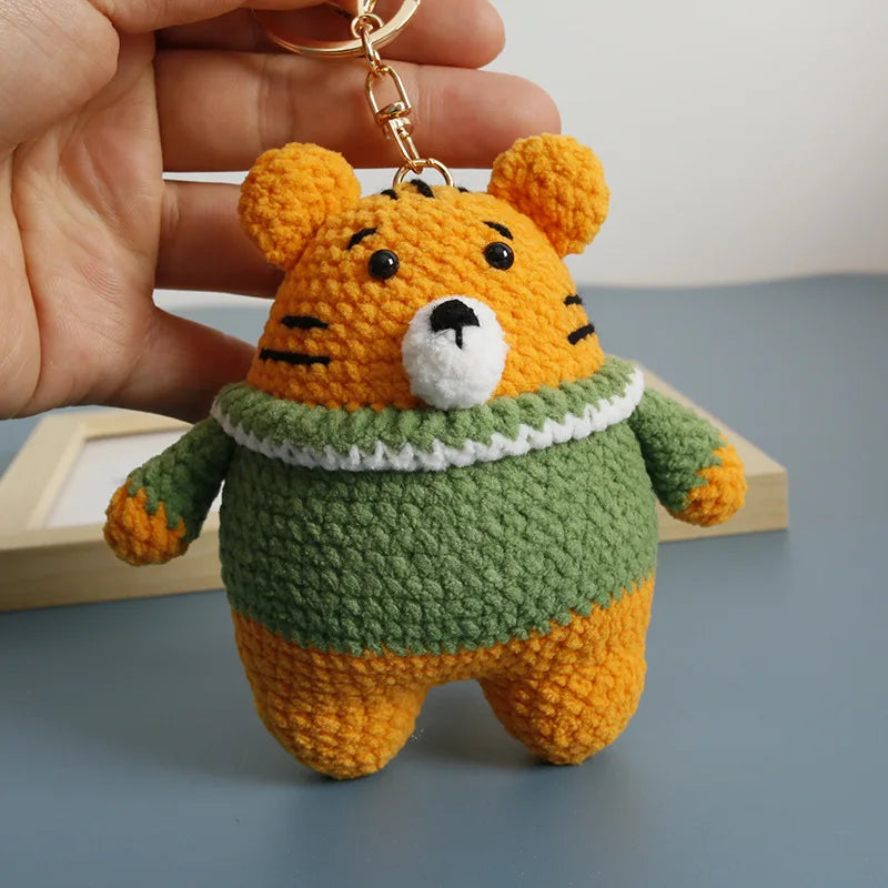 Cartoon Animal Doll Series Handmake Crochet Keychain Cute Sheep Doll Keyrings Crochet Puppy Keychains Gifts Custom Accessories