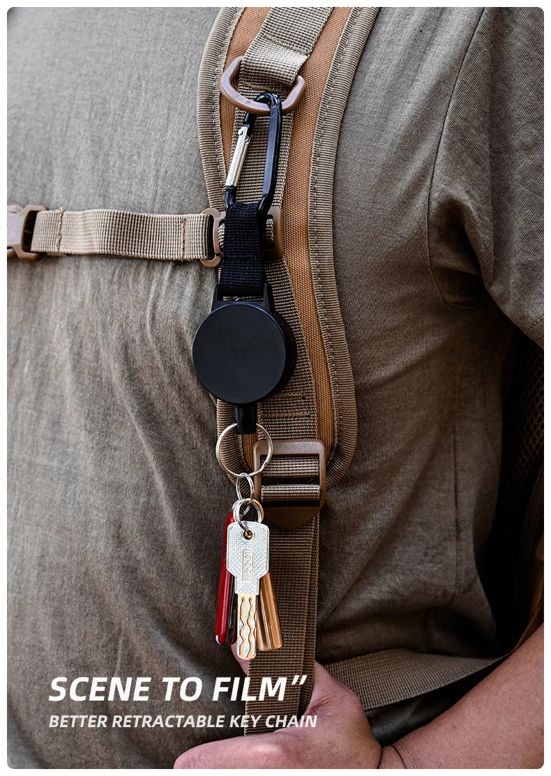 Stainless Steel Rope Camping Telescopic Burglar Chain Key Holder Tactical Keychain Outdoor Key Ring Return Retractable Key Chain