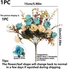 Artificial Flowers Silk Rose Wedding Home Festival Room Decoration Bride Bouquet Diy Scrapbooking Garland Wall Photography Props