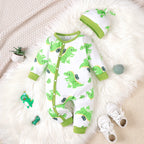 Winter Newborn Infant Baby Boys Romper Bear Print Long Sleeve Button Up Front Rompers Kids Onepiece Soft Fashion Baby  Clothing