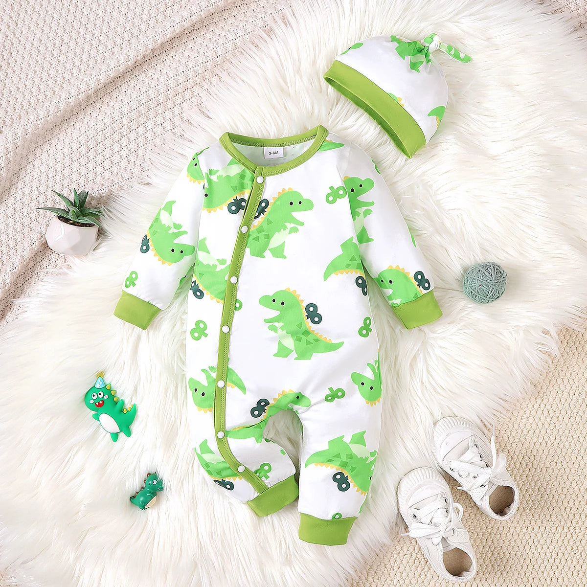 Winter Newborn Infant Baby Boys Romper Bear Print Long Sleeve Button Up Front Rompers Kids Onepiece Soft Fashion Baby  Clothing