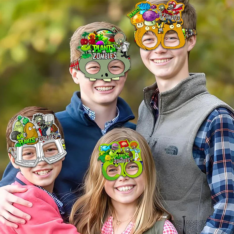 Plants vs. Zombies themed party decoration creativity, funny photography props, paper glasses set