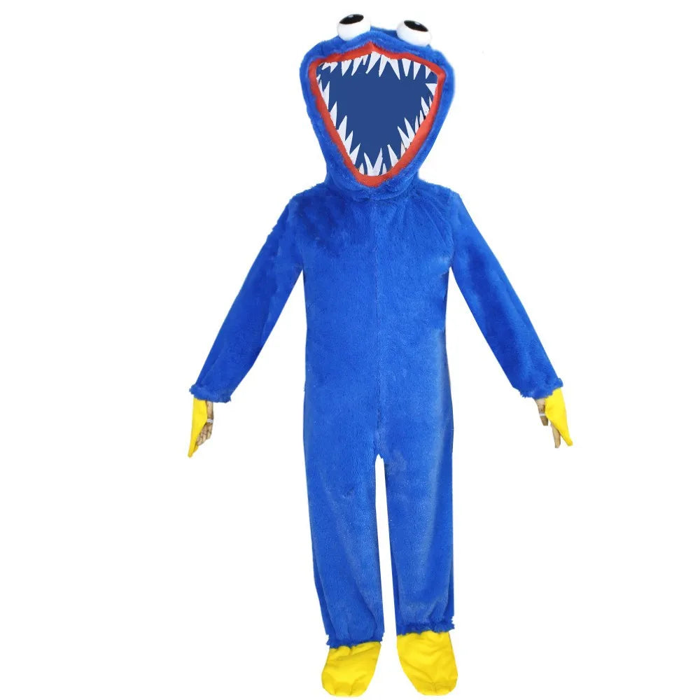 Hot Halloween Carnival Blue Mouth Monster Role Playing Costume Time Game jumpsuit Kigurumi Plush Toy Children's Party Christmas