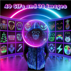 LED Mask with Gesture Sensing Children Electronic Light up Mask for Halloween Party Festival Performance Kids Luminous Mask