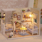 Kitten Mini Doll House 3D Puzzle Assembly Model Building Kit Creative Room Bedroom Decoration With Furniture Wooden Crafts Gifts
