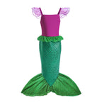Ariel Little Mermaid Short Sleeve Tulle Dress for Girls Cosplay Princess Costume Carnival Birthday Party Outfit 2-8Y Vestido