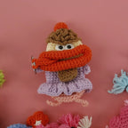 Funny Crochet Keychains Knitting Cute Sausage Mouth Doll Key Holder Knitted Storage Bag Keyrings For Car Keys Wholesale Custom