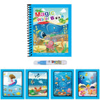 1pc Reusable Water Drawing Book Magic Water Book Mess-Free Magic Painting Pad with Refillable Water Pen Learning  Education Toy
