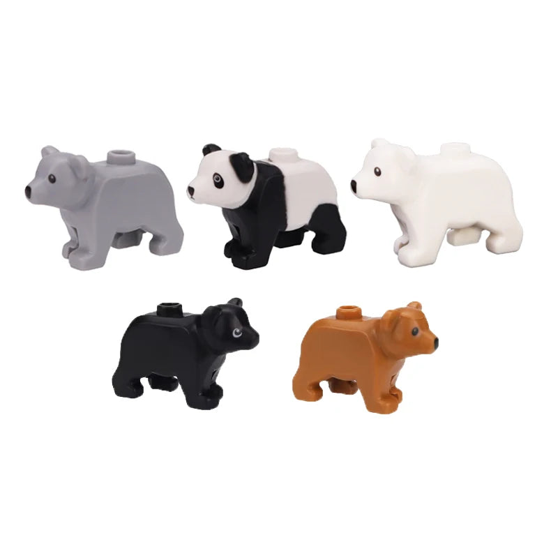 MOC Animal Scene Building Blocks Zoo Ducks Cat Dog Penguin Eagle Dove Wolf Bear Deer Shark Snake Mice Sheep DIY Toys Bricks K055