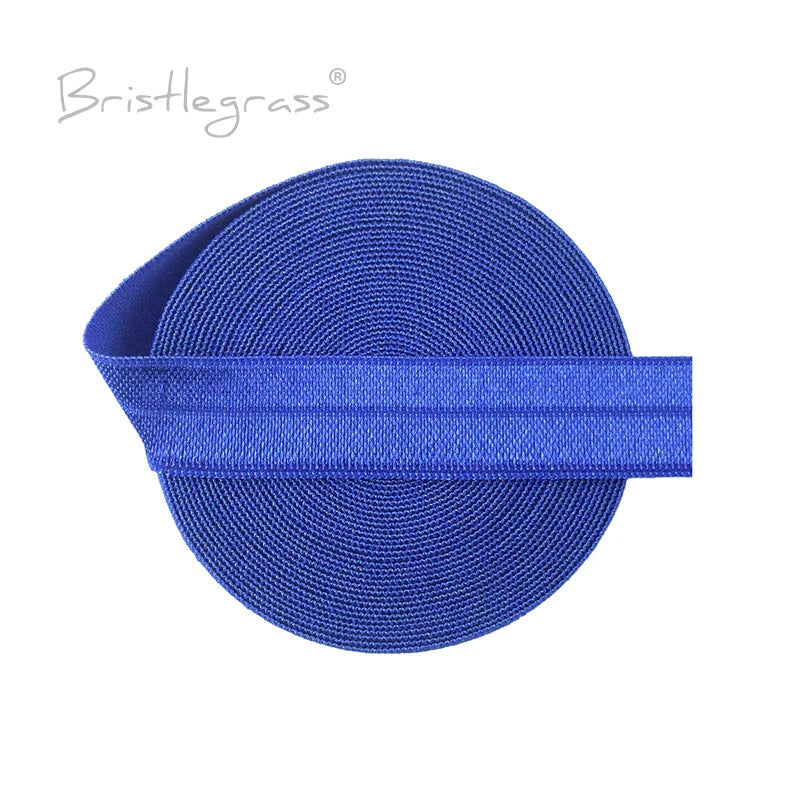 BRISTLEGRASS 2 5 10 Yard 5/8" 15mm Solid FOE Shiny Fold Over Elastic Spandex Satin Band Hair Tie Headband Dress Sewing Lace Trim