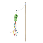 Fashion Cat Wand Toy, Natural Wooden Cat Teaser Wand for Cat, Interactive Elastic String Cat Stick Pole Toy for Indoor Cats