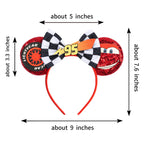 Disney Pixar Cars Kawaii Ear Headbands for Adults Lightning McQueen Hairband Cars on The Road Headwear Girl Bow Hair Accessories