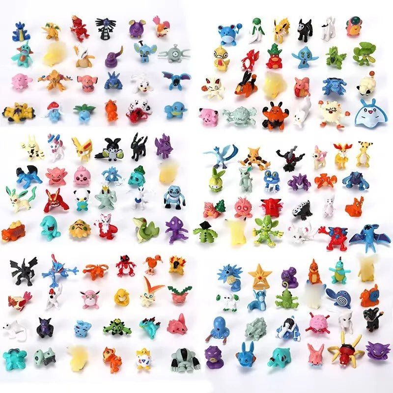 24-144pcs Pokemon Pikachu Action Figure Toys 2-3cm Mini Figures Model Toy Pikachu Anime Kids Doll Birthday Christmas Gifts