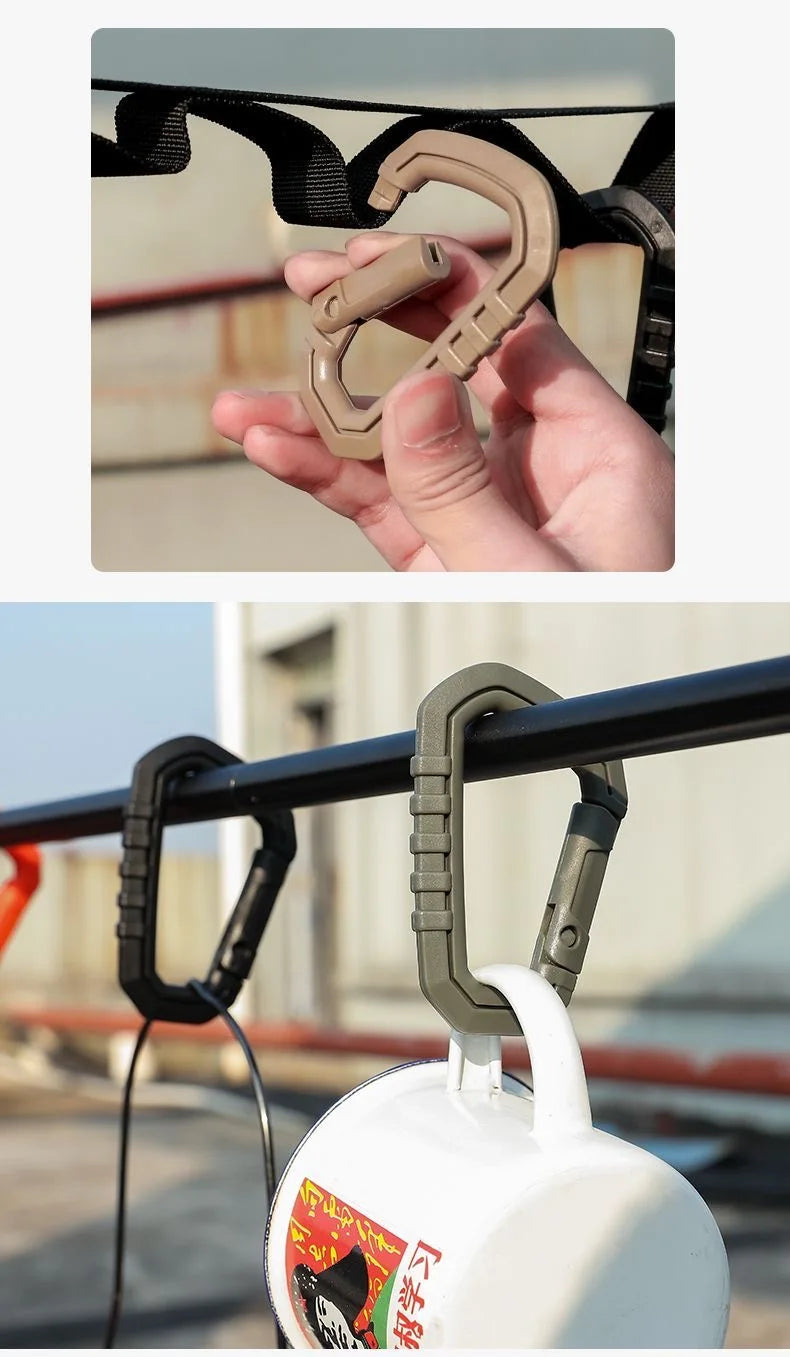 Tactical Carabiner Molle Clip Plastic Buckle ITW Keychain D-Ring Hard Hook Spring Snap EDC Gear Camping Hiking Outdoor Tools