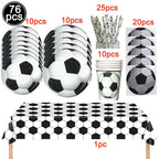 Soccer Theme Disposable Tableware Set Paper Plates Cups Napkins Tablecloth Boys Sports Football Birthday Party Decor Supplies