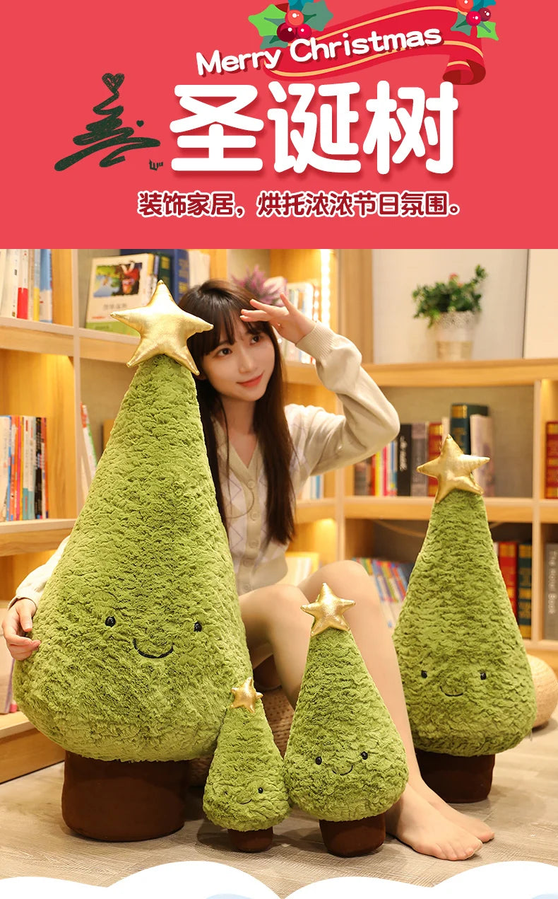 1Pc 29-90CM Simulation Christmas Tree Plush Toys Cute Evergreen Plush Pillow Dolls Wishing Trees Stuffed for Christmas Dress Up